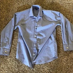 Chaps Blue and White Collard Dress Shirt